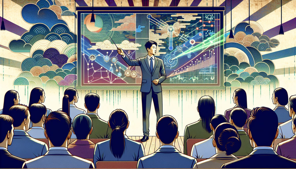 A person giving a confident presentation