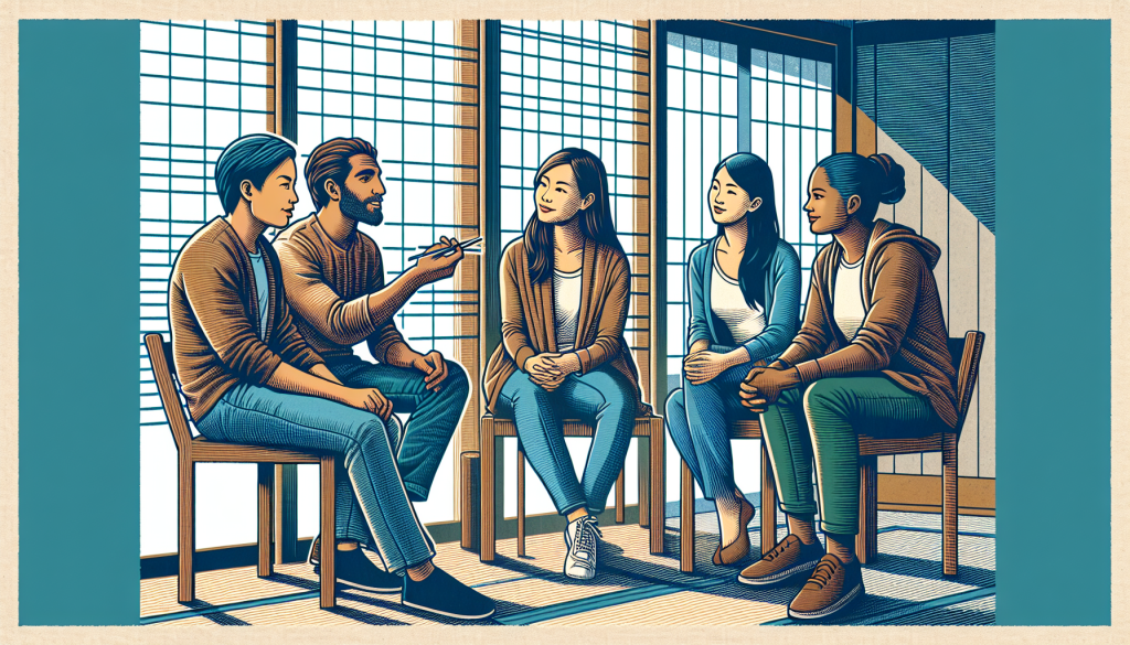 A group of people in a supportive discussion
