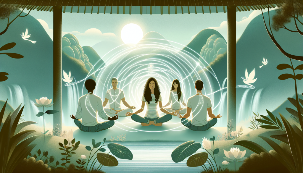 A group meditating to attract positive energy